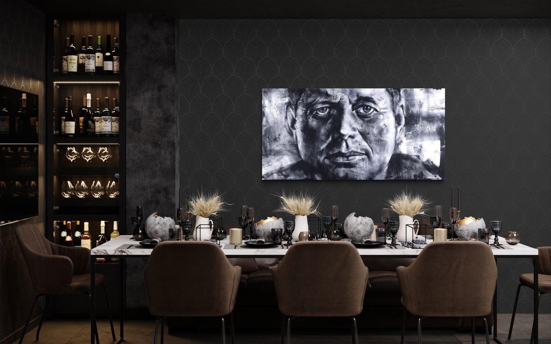 Painting of John F Kennedy by Kyle Lucks