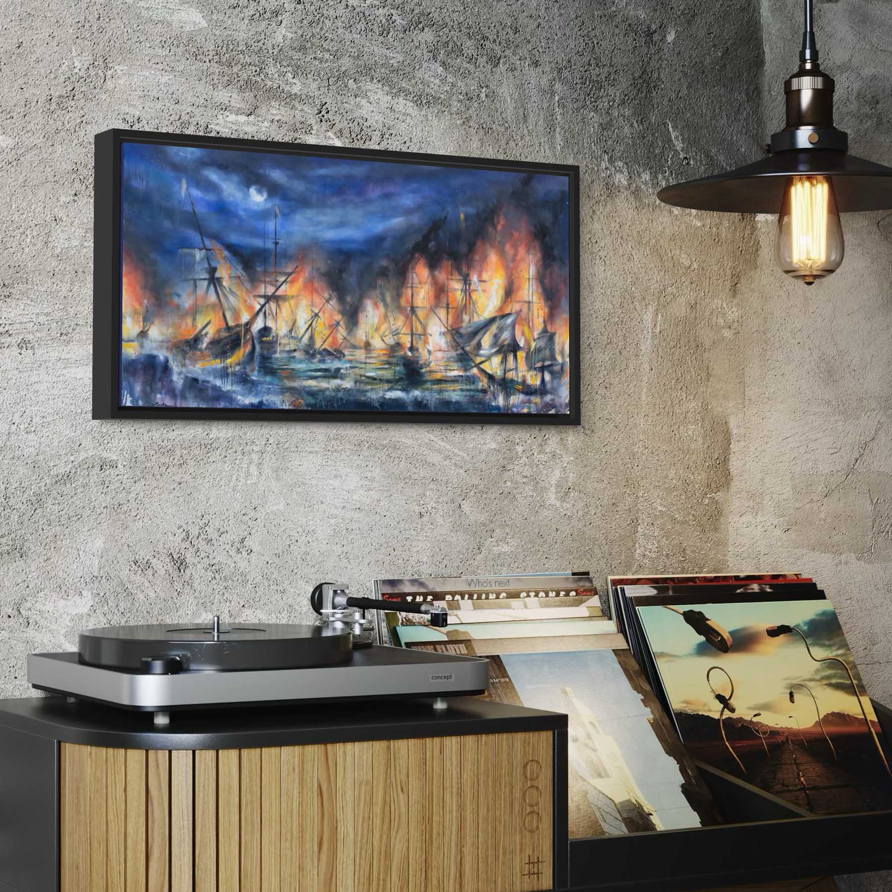 Burn the Boats Painting - Fine Art Print, Motivational Wall Art for Entrepreneurs, Athletes, Creators
