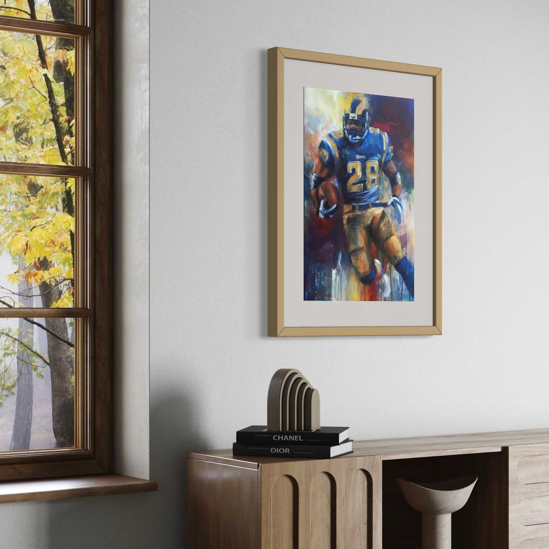 Marshall Faulk - The Greatest Show on Turf, Print of Painting