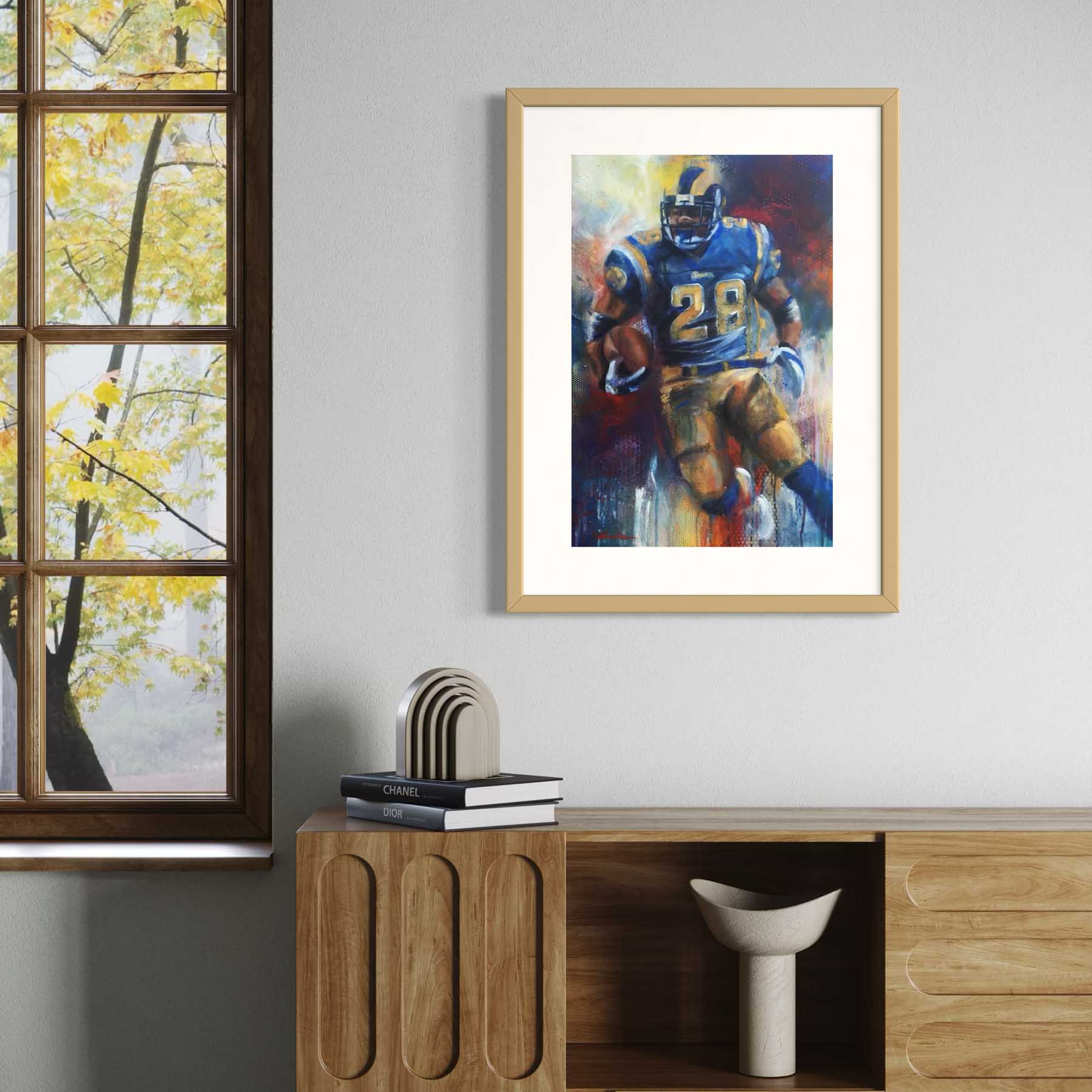 Marshall Faulk - The Greatest Show on Turf, Print of Painting