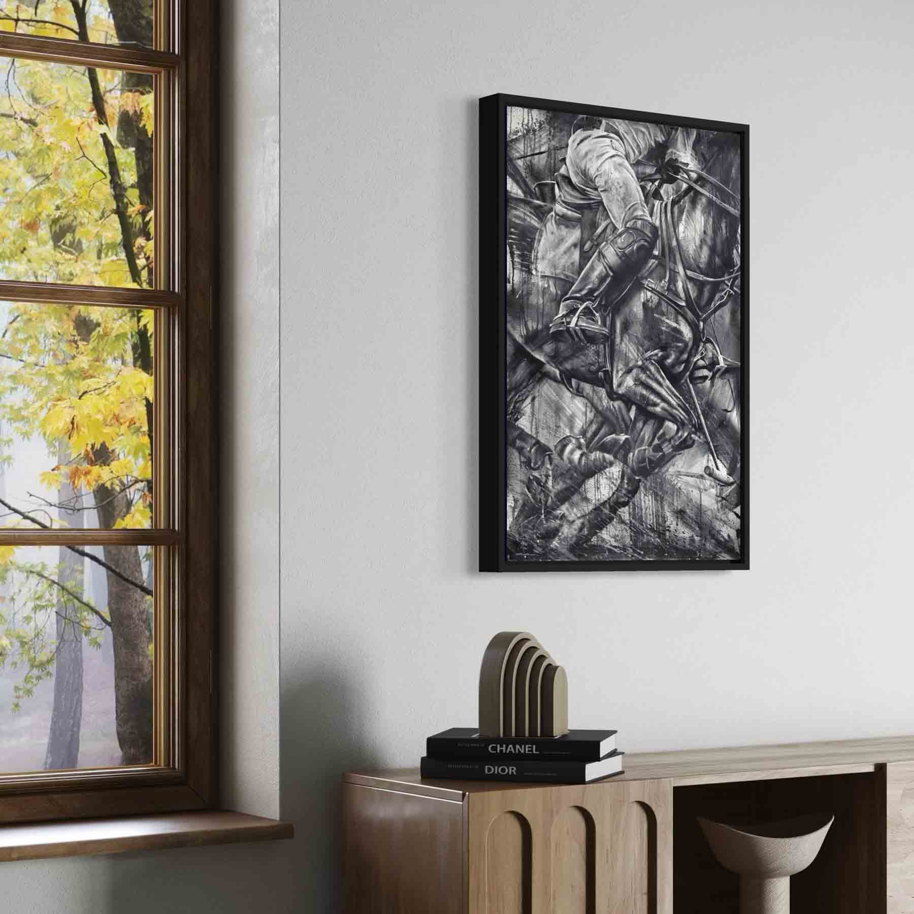 Nearside Strike - Framed, Canvas, or Unframed Art Print Polo Painting