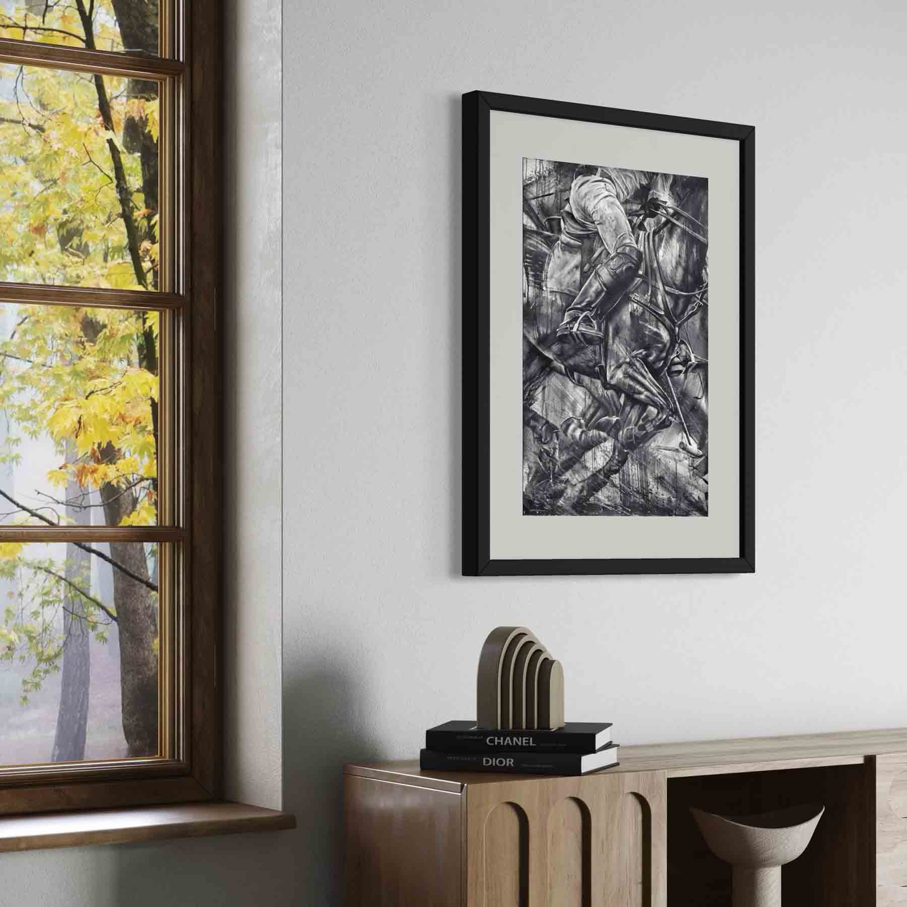 Nearside Strike - Framed, Canvas, or Unframed Art Print Polo Painting