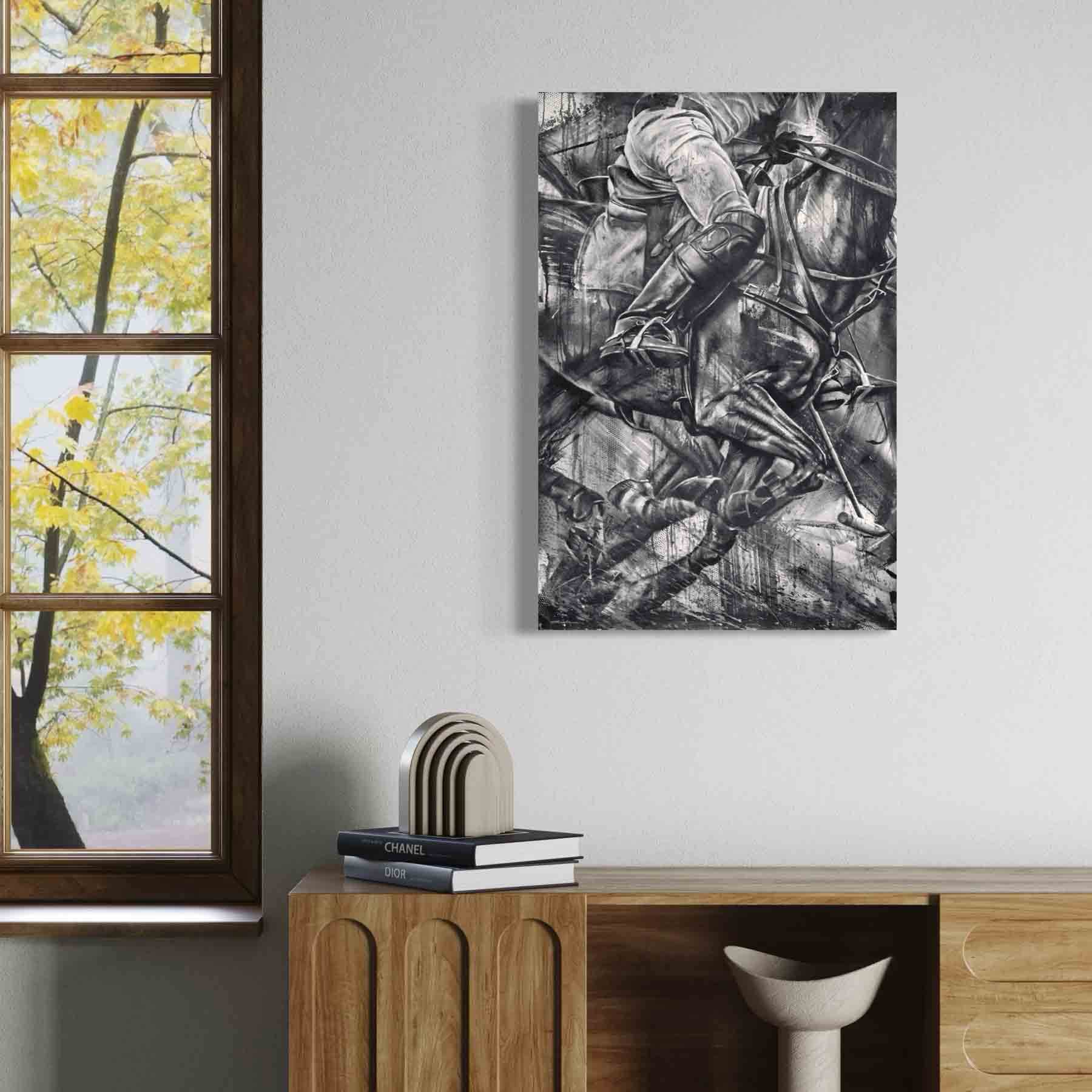 Nearside Strike - Framed, Canvas, or Unframed Art Print Polo Painting