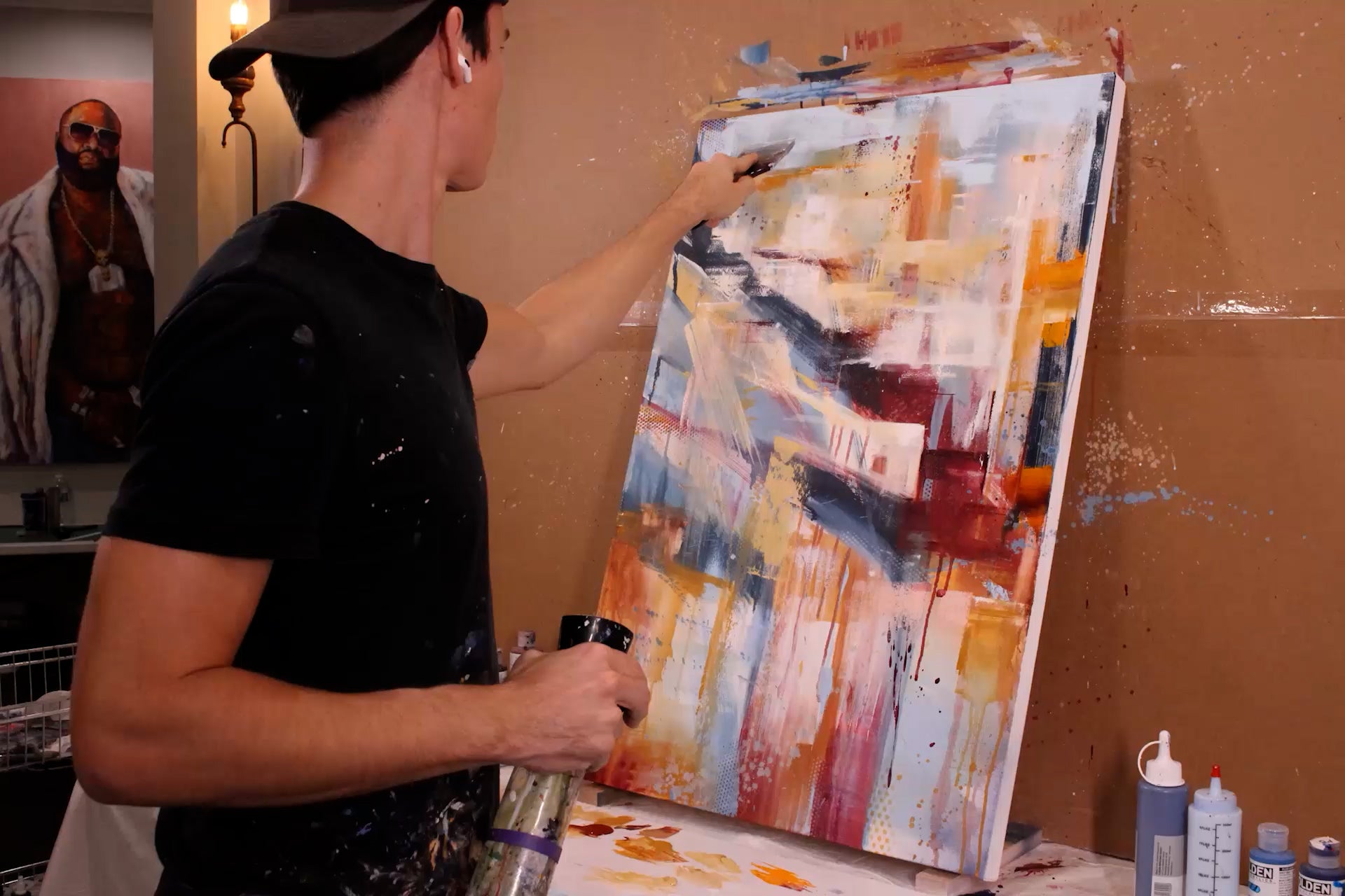 Time lapse video of Illuminted Apartments original acrylic painting by Kyle Lucks of street scene in Florence, Italy