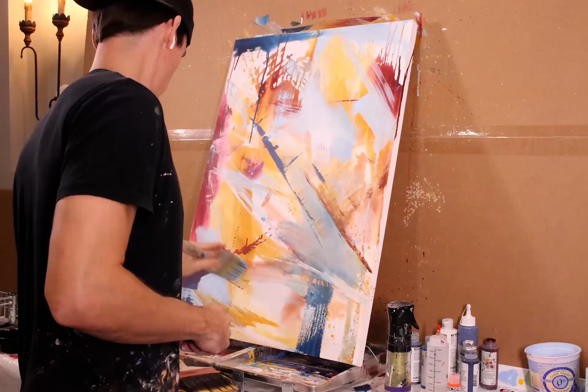 Time lapse video of Kyle Lucks painting Tuscan Afternoon, a landscape scene of Tuscany, Italy