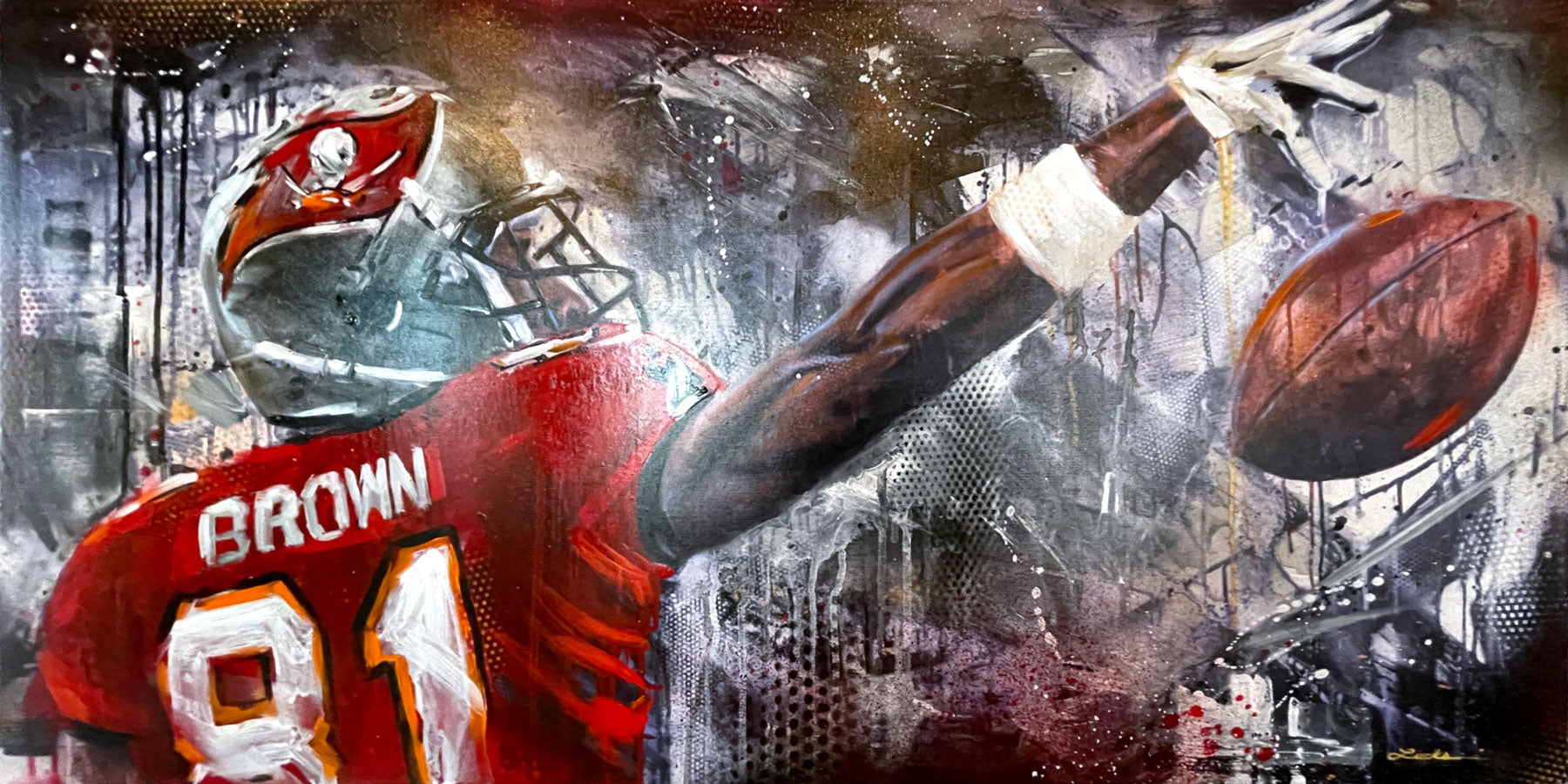 Antonio Brown (Buccaneers) - Embellished 18"x36" Print