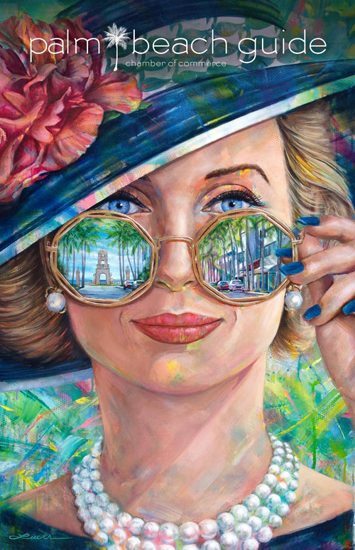 Kyle Lucks' painting on the cover of the Palm Beach Chamber of Commerce 'Palm Beach Guide,' 2024