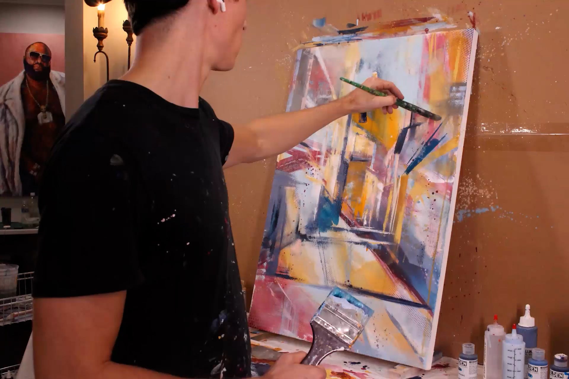 Time lapse video of A Path to the Duomo painting by Kyle Lucks of a street scene in Florence, Italy looking at the cathedral