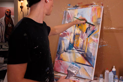 Time lapse video of A Path to the Duomo painting by Kyle Lucks of a street scene in Florence, Italy looking at the cathedral
