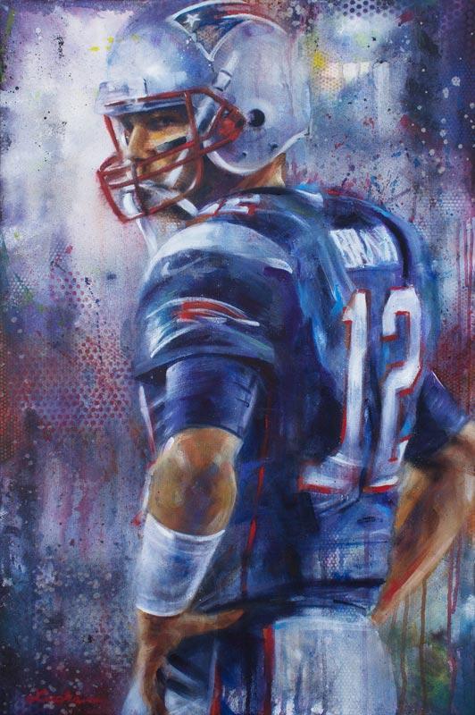 Tom Brady (Patriots) - Embellished 30"x20" Print